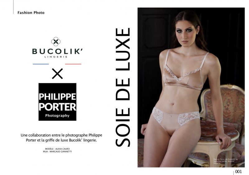 Collaboration entre le photographe Philippe Porter et la griffe de luxe Bucolikʼ lingerie. Modèle Alixia Cauro Miss Corse 2019